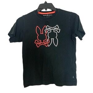 Psycho Bunny Black T-Shirt with Red and White Logo